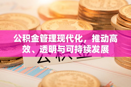 浦城公积金管理现代化，推动高效、透明与可持续发展