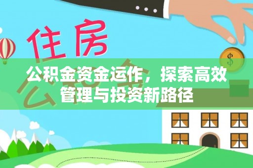 浦城公积金资金运作，探索高效管理与投资新路径