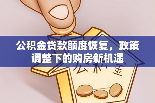 浦城公积金贷款额度恢复，政策调整下的购房新机遇