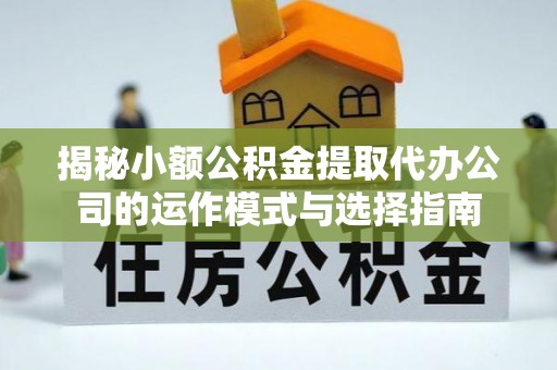 浦城揭秘小额公积金提取代办公司的运作模式与选择指南
